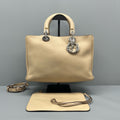 Dior Diorissimo Beige Soft Calfskin Silver‑Tone Hardware
