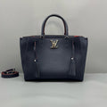 Louis Vuitton Navy Leather Lockmeto Tote Handbag