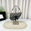 Dior Saddle Blue Oblique Embroidery Mini