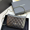 Chanel Black Lambskin Quilted WOC