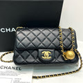 Chanel Classic Flap Large Mini Lambskin Black Gold Ball 2024