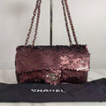 Chanel Classic Flap Medium, Burgundy Sequin Embellished