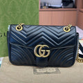 Gucci GG Marmont 26, Black Quilted Calfskin