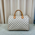 LOUIS VUITTON Speedy 30 White Damier Ebene Handbag