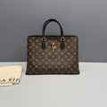 Louis Vuitton Monogram Flower Tote Bag Black Leather Trim
