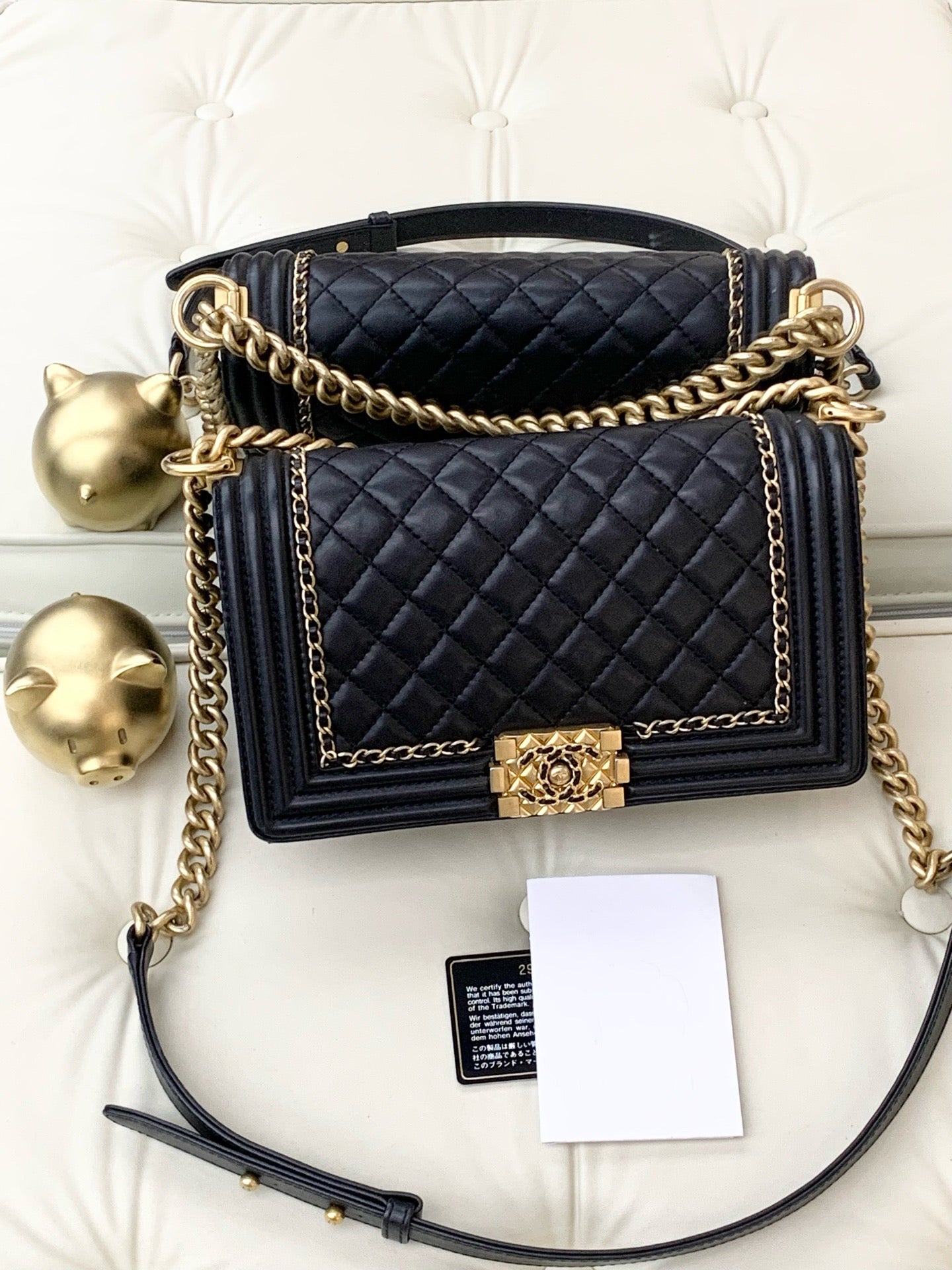 Chanel Medium Le Boy Bag in Black Calfskin with Gold