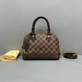 Louis Vuitton Damier Ebene Alma Handbag Gold Hardware