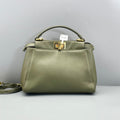 Fendi Peekaboo Small Olive Smooth Leather Handbag