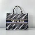 Christian Dior Book Tote Medium Blue
