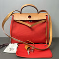 Hermès Herbag 31 Red Toile