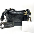 Chanel Gabrielle Black Calfskin Small Hobo Bag