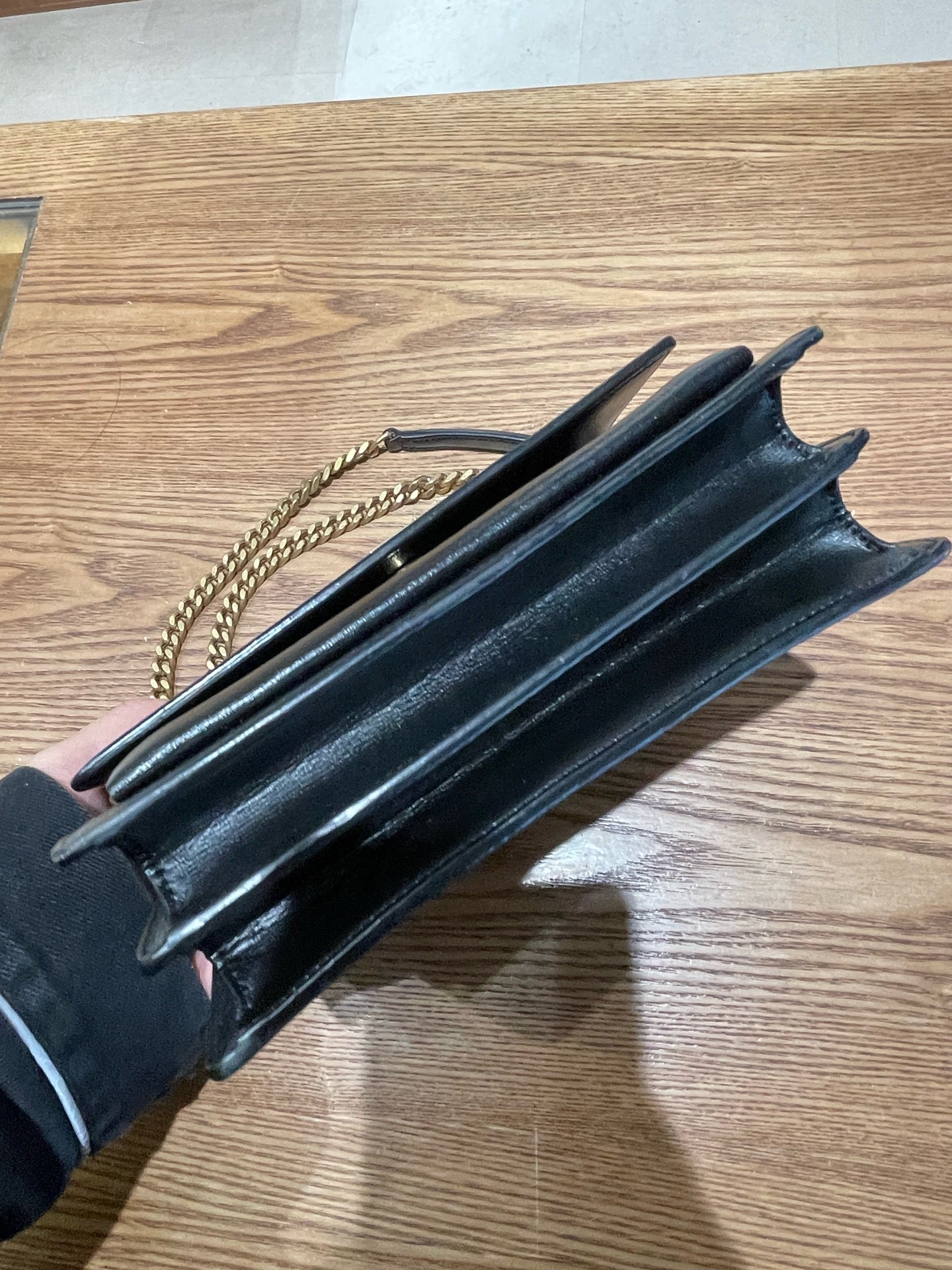 Saint Laurent Sunset Medium Black Leather Gold Hardware