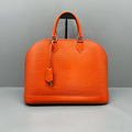 Louis Vuitton Alma GM Orange Epi Leather Handbag, Missing Padlock