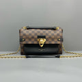 Louis Vuitton Damier Ebene Black Leather Gold Hardware