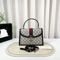 Gucci Ophidia Small GG Supreme Beige/Black Top Handle Bag