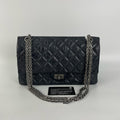 Chanel 2.55 Reissue Black Aged Calfskin Silver‑Tone Hardware