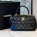 Chanel Trendy CC Bowling Bag, Black Lambskin Leather