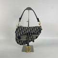 Christian Dior Medium Saddle Shoulder Bag in Navy Blue