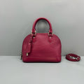 Louis Vuitton Burgundy Epi Leather Alma Handbag Silver Hardware