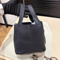 Hermès Picotin 18, Bleu Marine Taurillon Clemence Leather