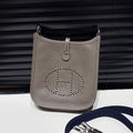Hermès Mini Evelyne, Étoupe Taurillon Clemence Leather