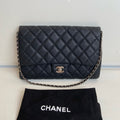 Chanel Timeless Black Caviar Leather Quilted Flap