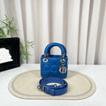 Dior Lady Dior 3 Grid Bag Blue