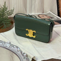 Celine Triomphe East‑West Dark Green Gold‑Tone Hardware