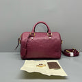 Louis Vuitton Speedy Bandoulière 25 Burgundy Monogram Empreinte Leather