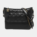 Chanel Gabrielle Medium Black Aged Calfskin Mixed‑Metal