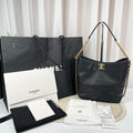 Chanel Hobo Bucket Bag Black Caviar Leather