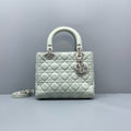 Dior Light Green Cannage Calfskin Lady Dior Medium