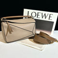 Loewe Puzzle Medium Bag, Dusty Taupe Grained Calfskin
