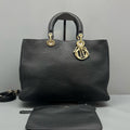 Dior Diorissimo Black Grained Leather Gold Hardware Bag