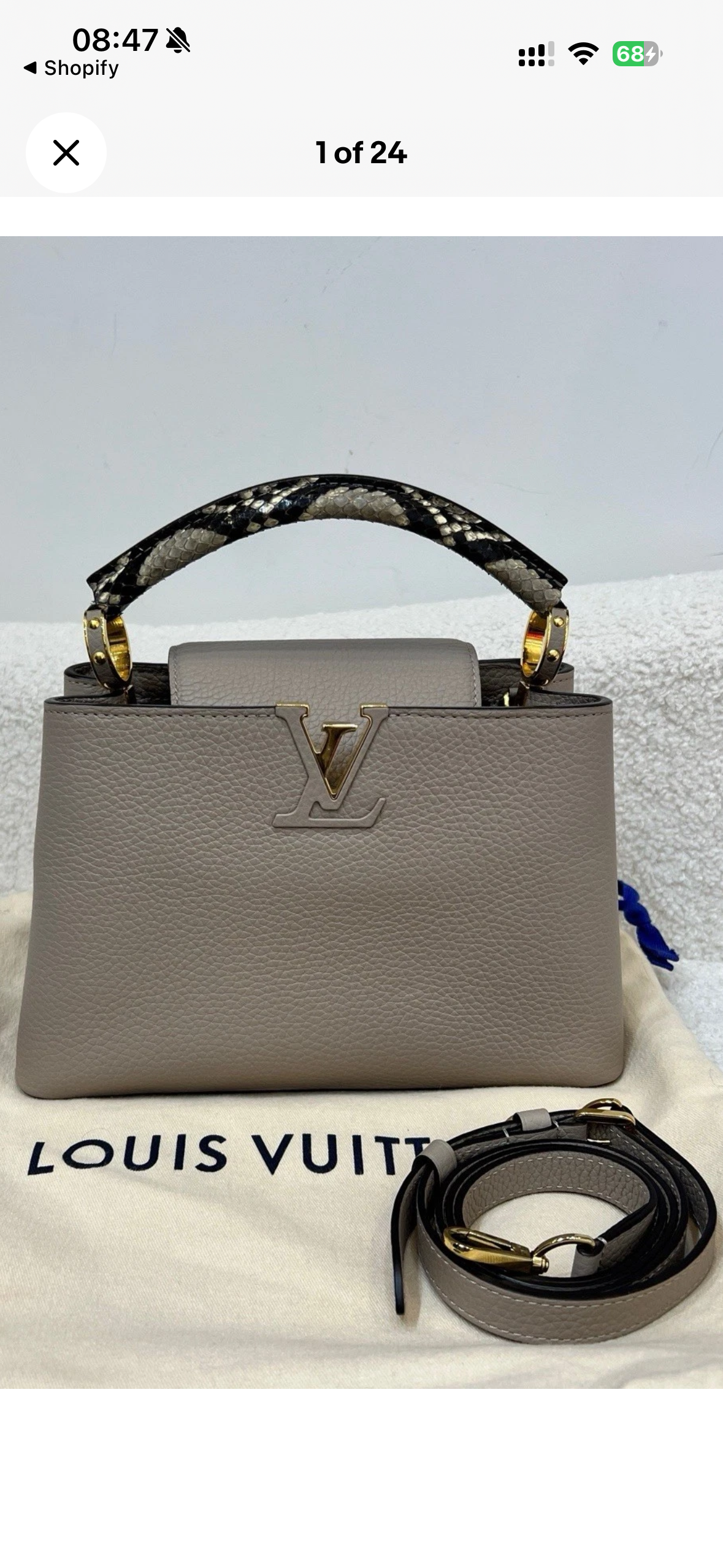 Louis Vuitton Capucines BB – Taupe Calfskin with Python Handle