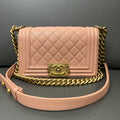 Authentic Pre-owned Chanel Pink Caviar Leather Boy Small