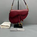 Dior Saddle Red Gold‑Tone Hardware