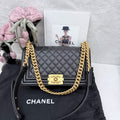 Chanel Le Boy Medium Black Gold hardware（serias27）
