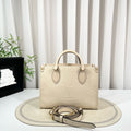 Louis Vuitton Onthego PM (Small) Cream White Embossed Leather Bag (Chip Model)