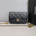 Chanel Mini Classic Flap Black Quilted Lambskin Heart Charm