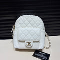 Chanel Backpack, White Caviar Leather