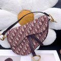 Dior Medium Saddle Bag, Burgundy Oblique Jacquard