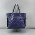 Chanel Navy Blue Quilted Coated Canvas