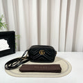 Gucci Marmont Small Black Quilted Leather Camera Bag