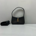 YSL Black Leather Hobo Shoulder Bag