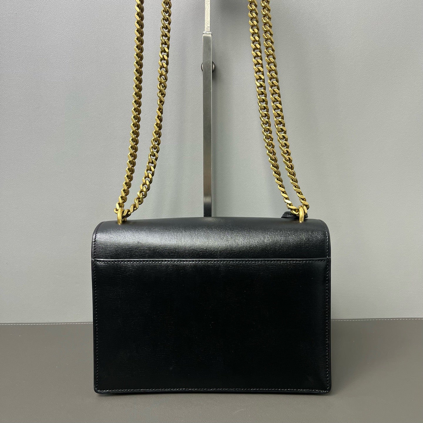Saint Laurent Sunset Medium Black Leather Gold Hardware