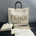 Fendi White Sunshine Medium Tote