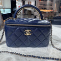 Chanel Mini Vanity Case Navy Blue Lambskin