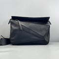 Loewe Black Grained Leather Puzzle Medium