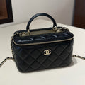 Chanel Trendy CC Long Vanity Case, Black Lambskin Leather